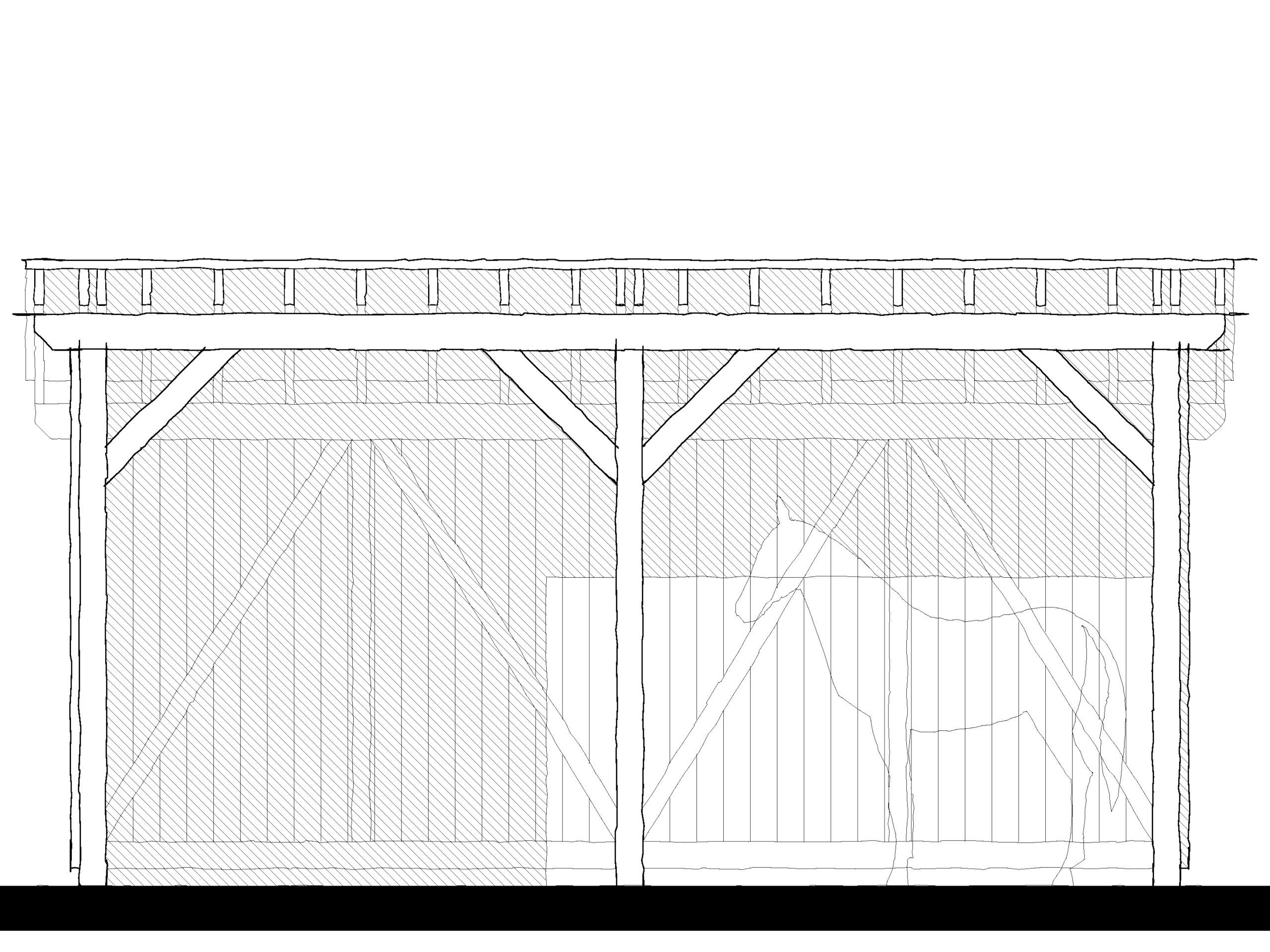 Horse Shelter (17100G) — featured elevation
