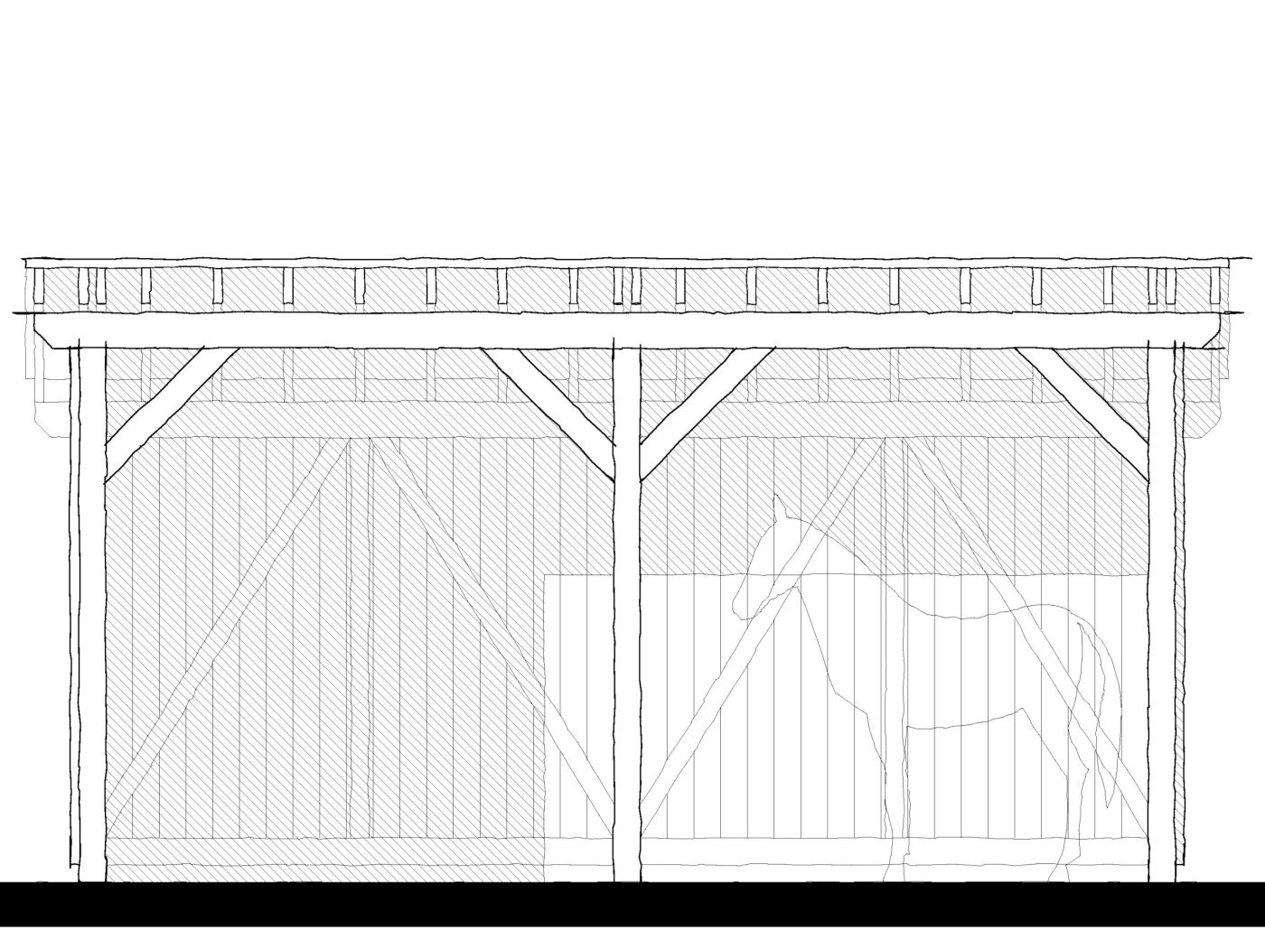Horse Shelter (17100G) — featured elevation