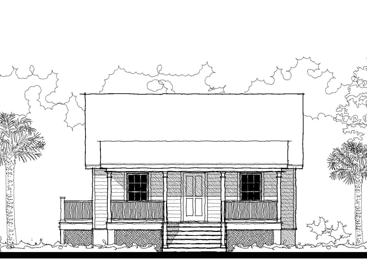 Monson Street Cottage (05105A) — featured elevation