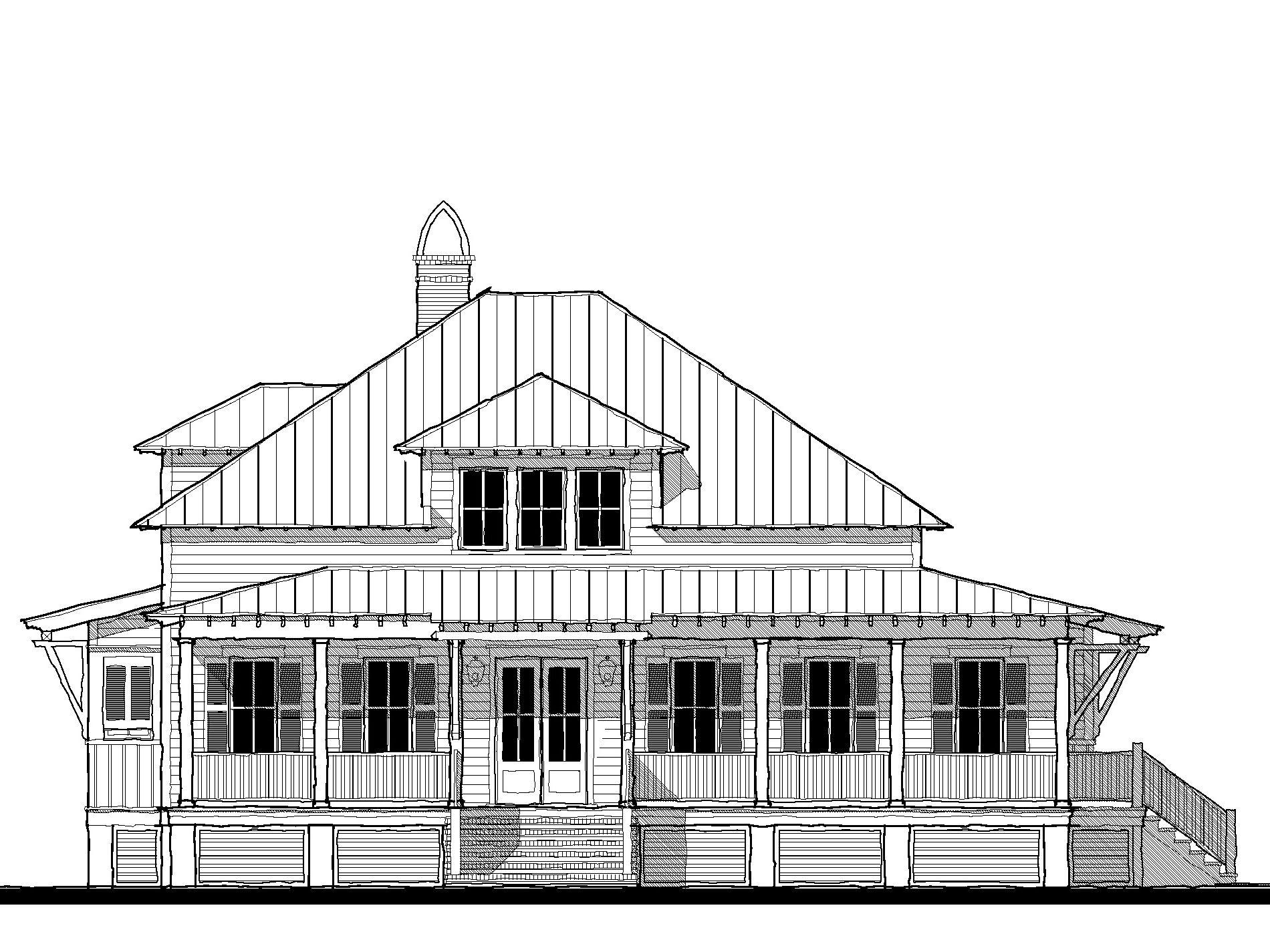 Coastal House Plans — representative plan elevation
