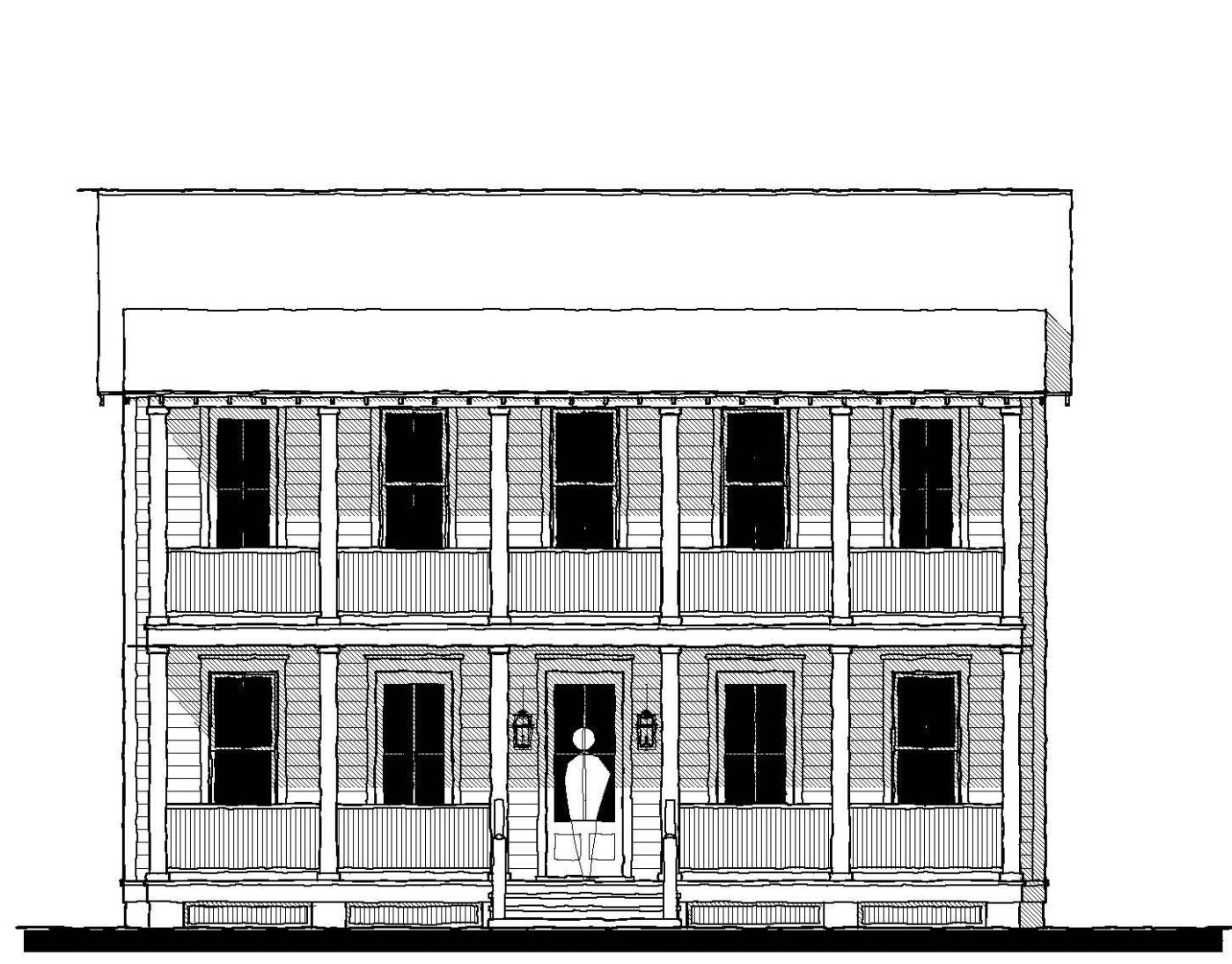 Quadplex Mansion Flats (18330A) — featured elevation