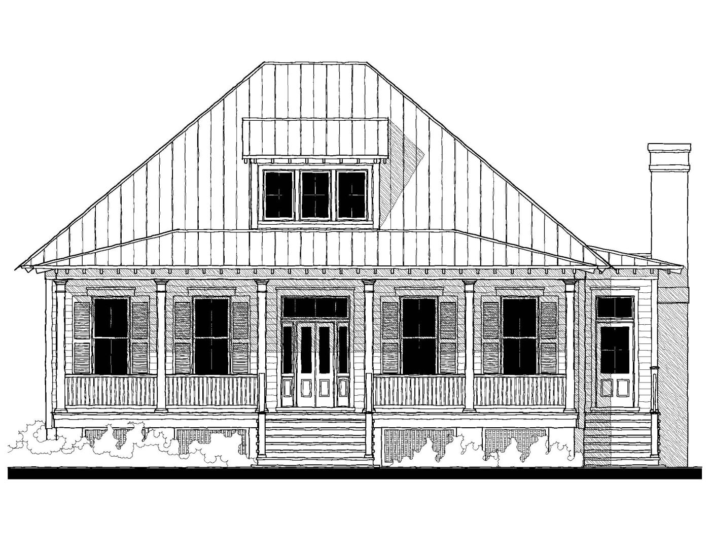 The Bermuda Bluff Cottage (09345) — featured elevation