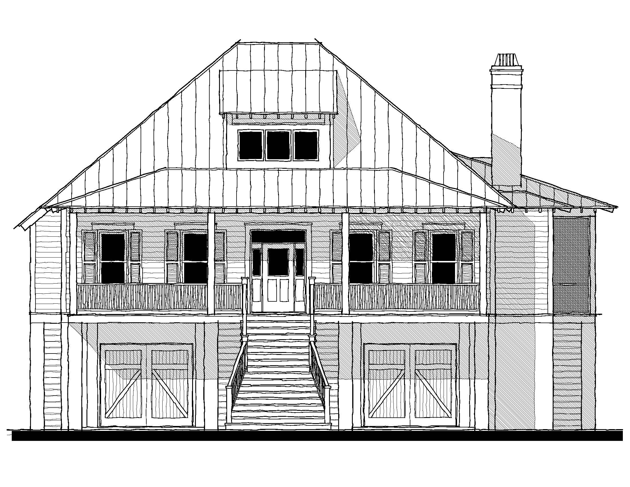 The Bermuda Bluff Cottage (10303) — featured elevation