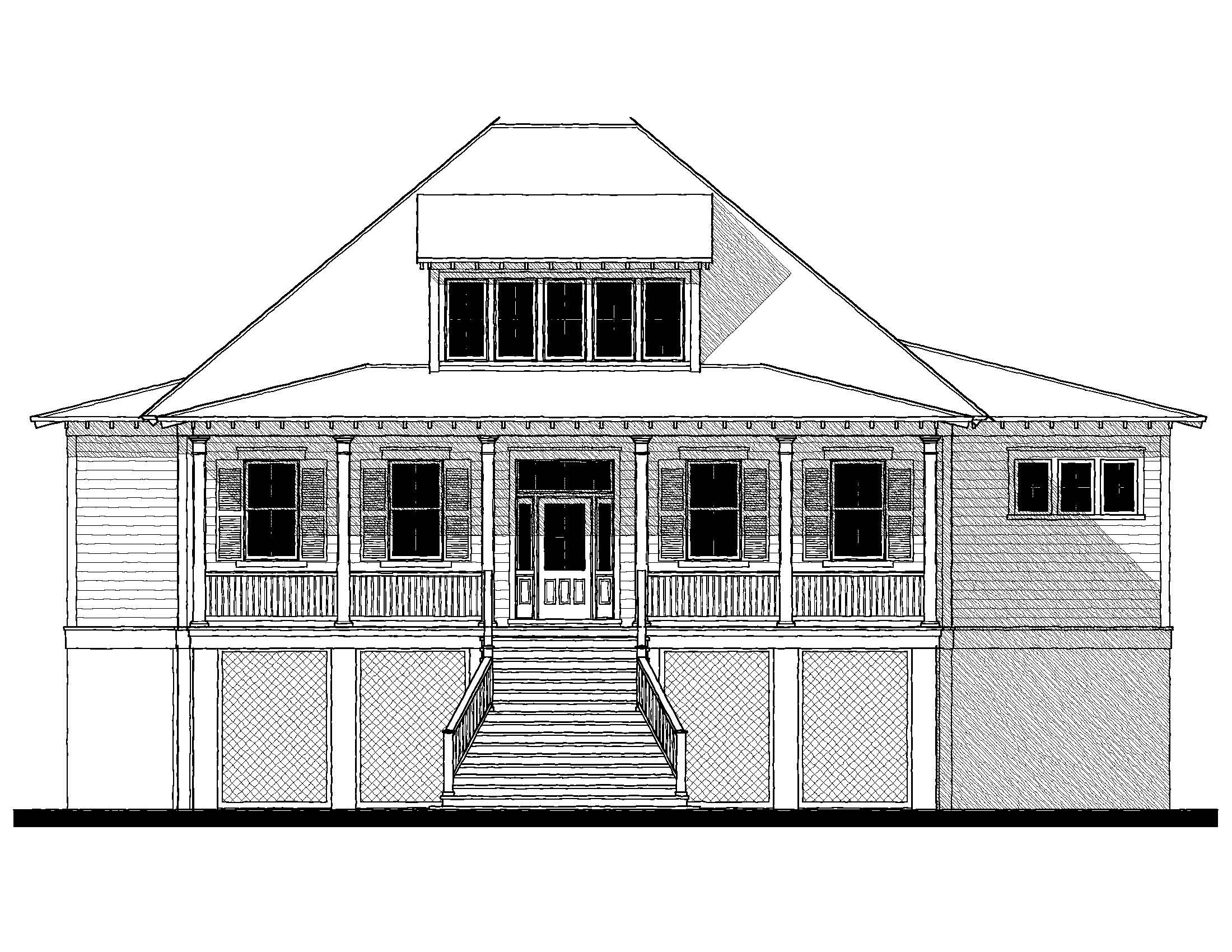 The Bermuda Bluff Cottage (10336) — featured elevation