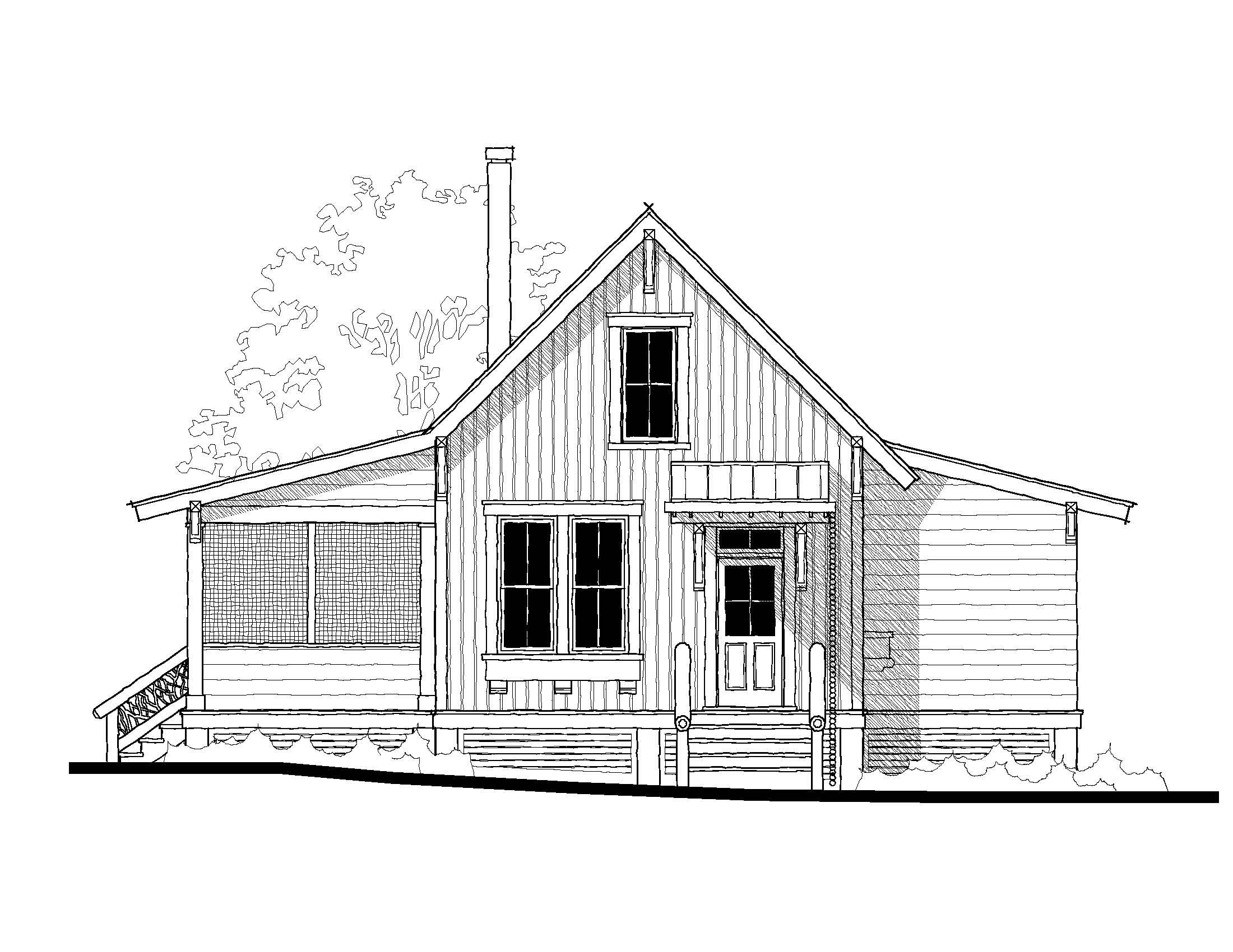 The Crawdad "E" — featured elevation
