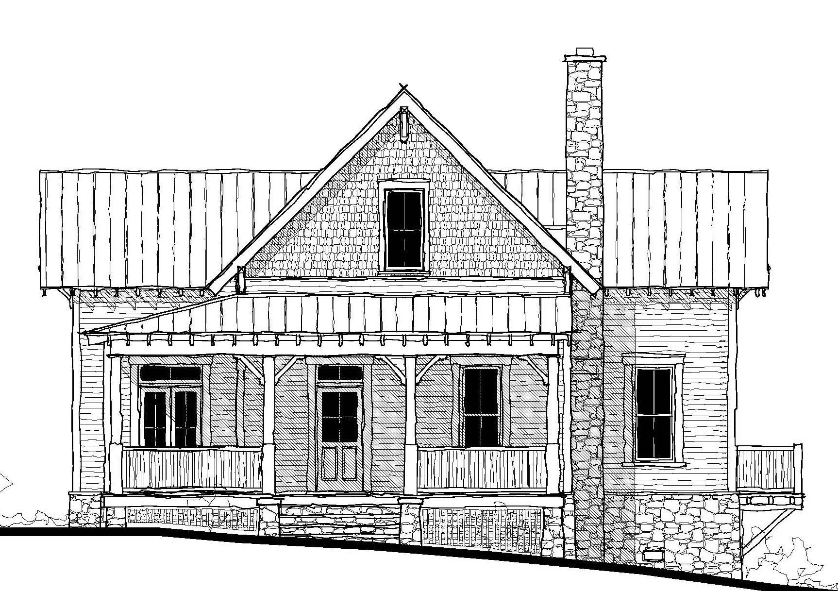 The Pigeon River Cabin — featured elevation