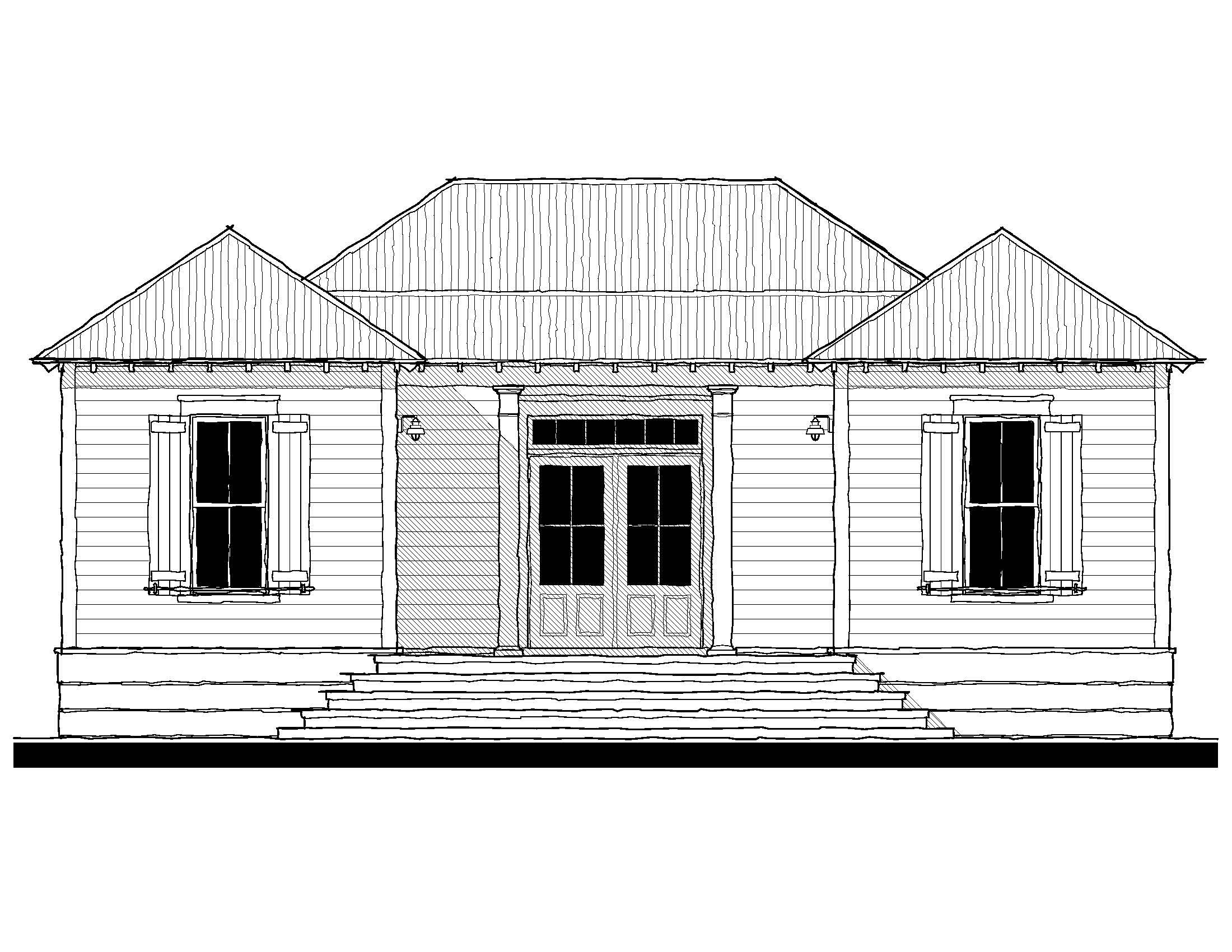 The Turtleback Cottage — featured elevation