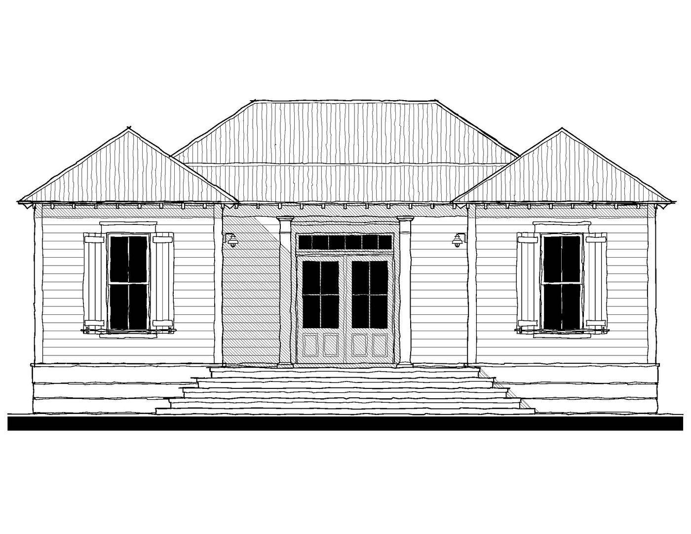 The Turtleback Cottage — featured elevation