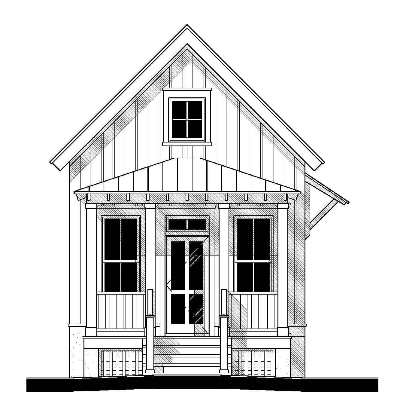 Wharf Street Cottage (18398A) — featured elevation