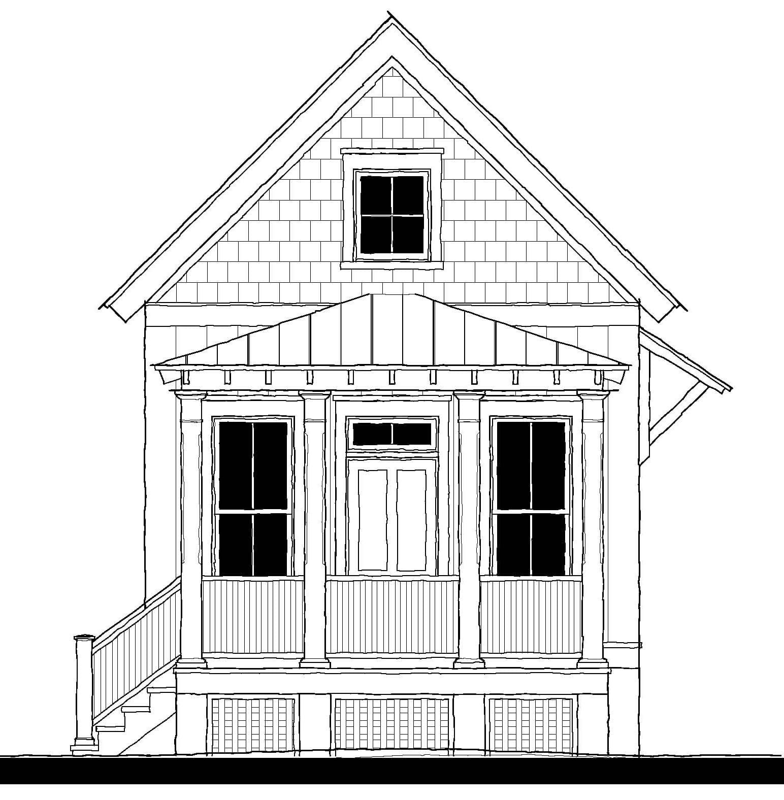 Wharf Street Cottage (18398C) — featured elevation