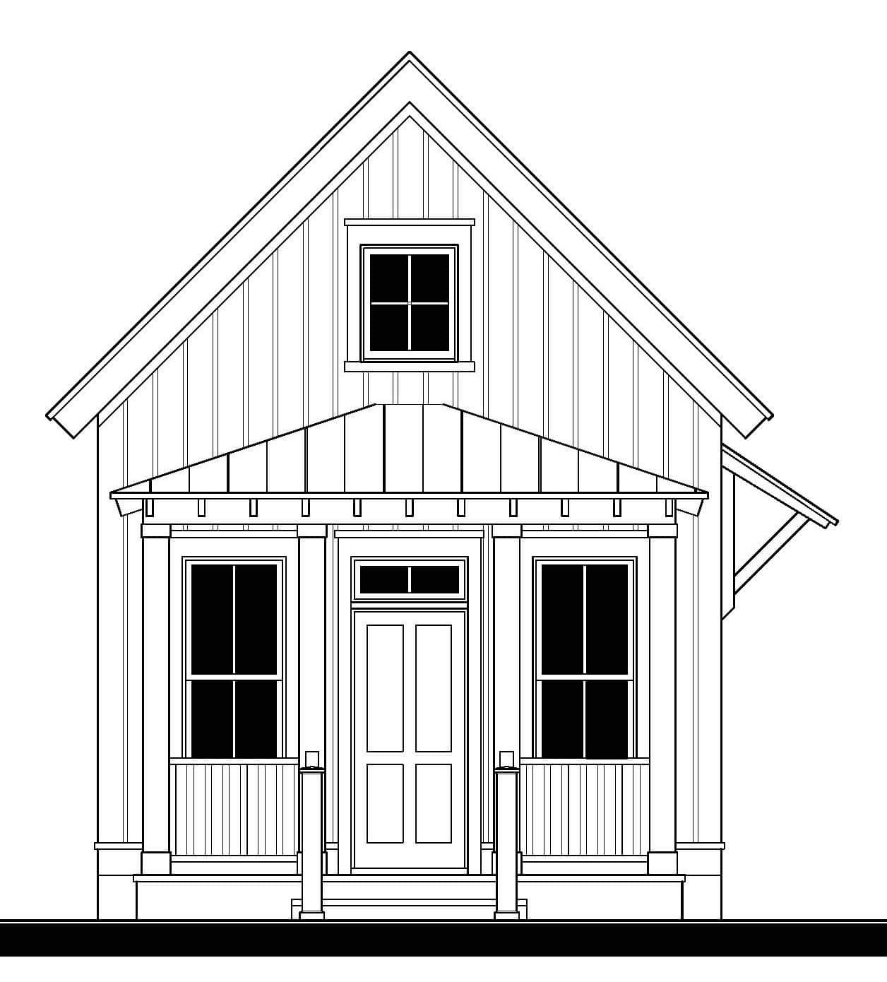 Wharf Street Cottage (20207A) — featured elevation
