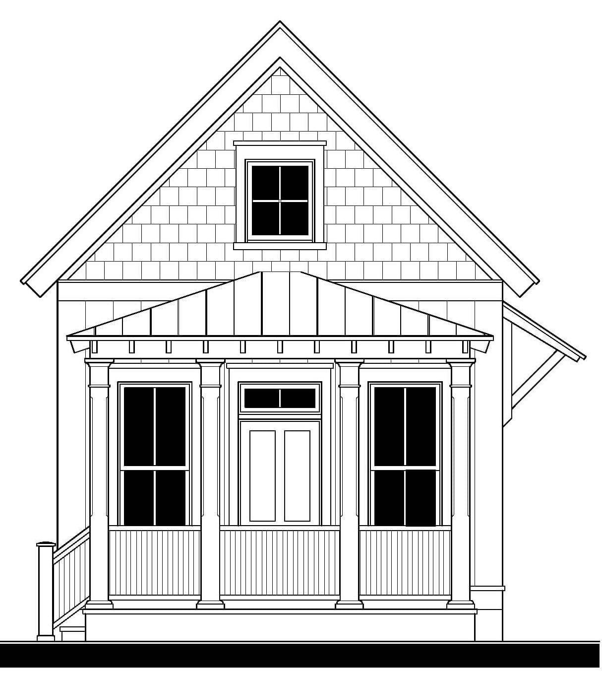 Wharf Street Cottage (20207C) — featured elevation